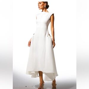 Elegant Asymmetrical White Dress